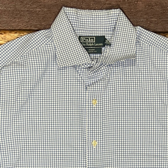 Polo Ralph Lauren Regent Checkered Long Sleeve Button Down Shirt Classic Blue - Picture 2 of 7